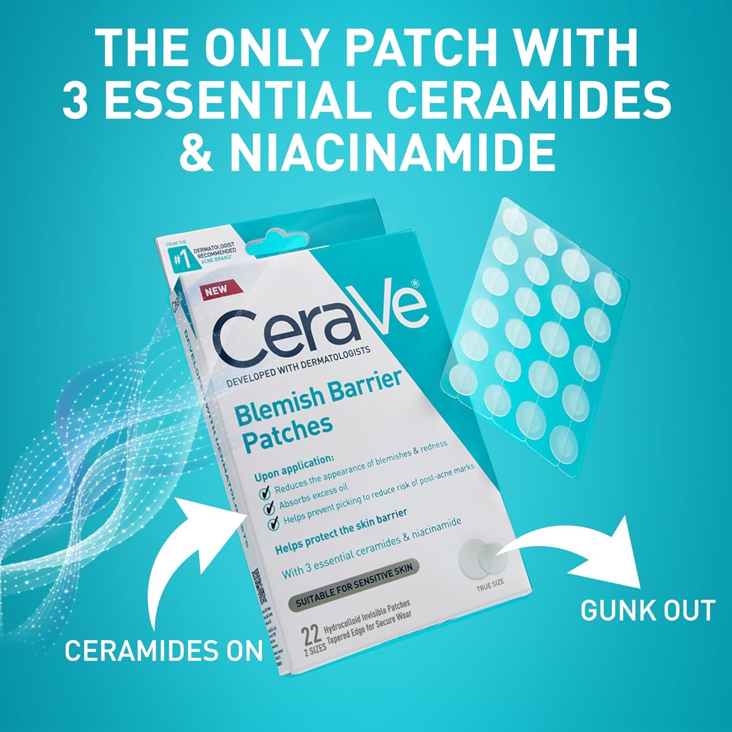 CeraVe Hydrocolloid Blemish Patches, Oil Absorbing Spot Control with