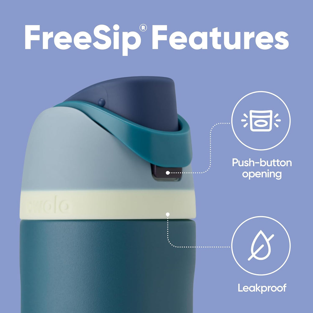 Owala FreeSip Insulated Stainless Steel Water Bottle with Straw, BPA-Free