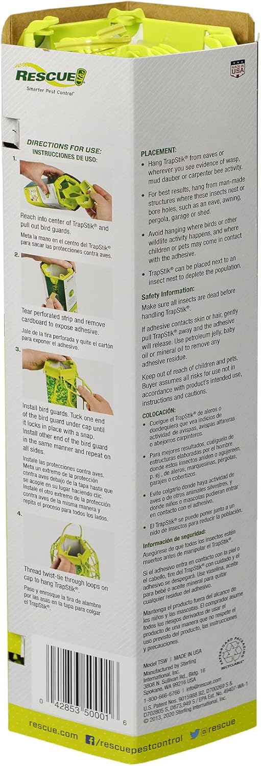 RESCUE! VisiLureå¨ TrapStik for Wasps, Mud Daubers, Carpenter Bees ‰ÛÒ 2 Pack