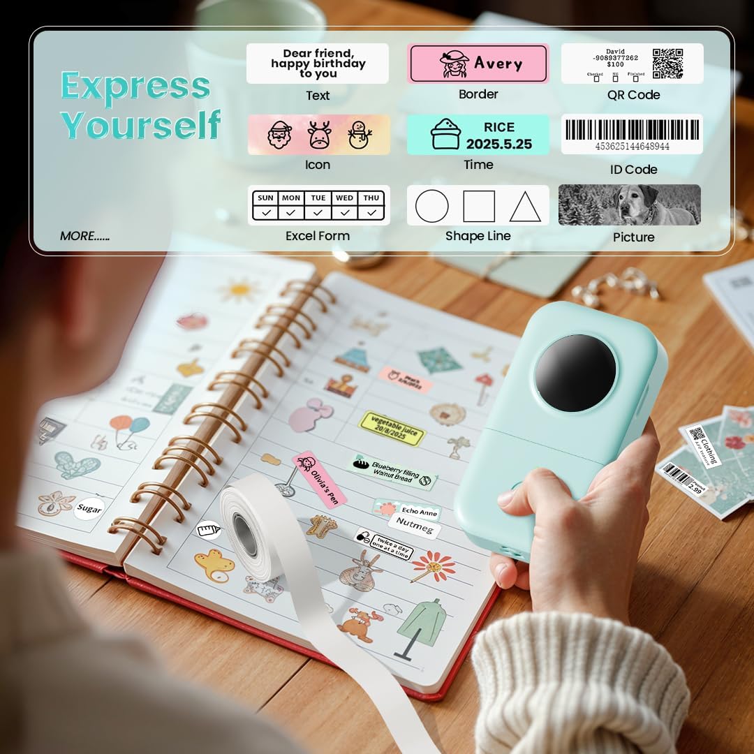 Phomemo Label Maker, D30 Portable Bluetooth Label Maker Machine with Tape
