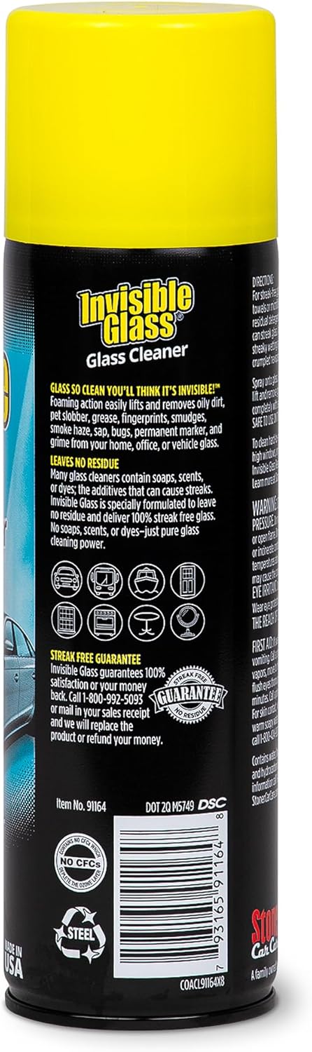 Invisible Glass 91164-2PK Premium Aerosol Glass Cleaner Spray for Car
