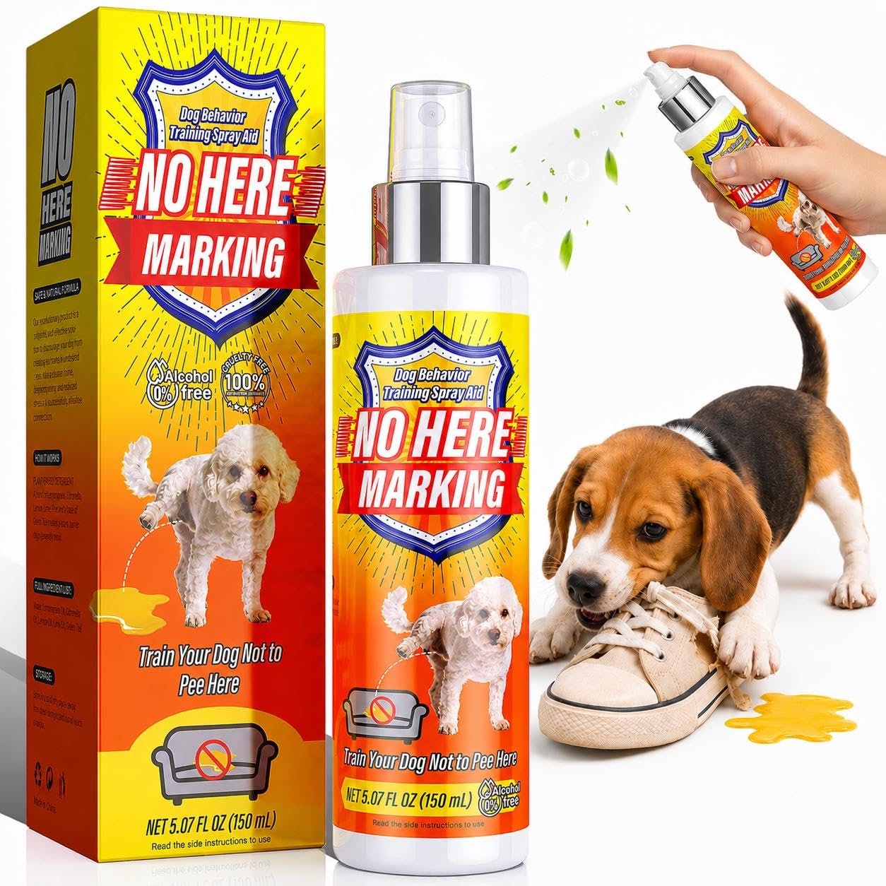 Bitter Apple Spray & Dog Potty Training Spray, 2-in-1 Dog Deterrent Spray to