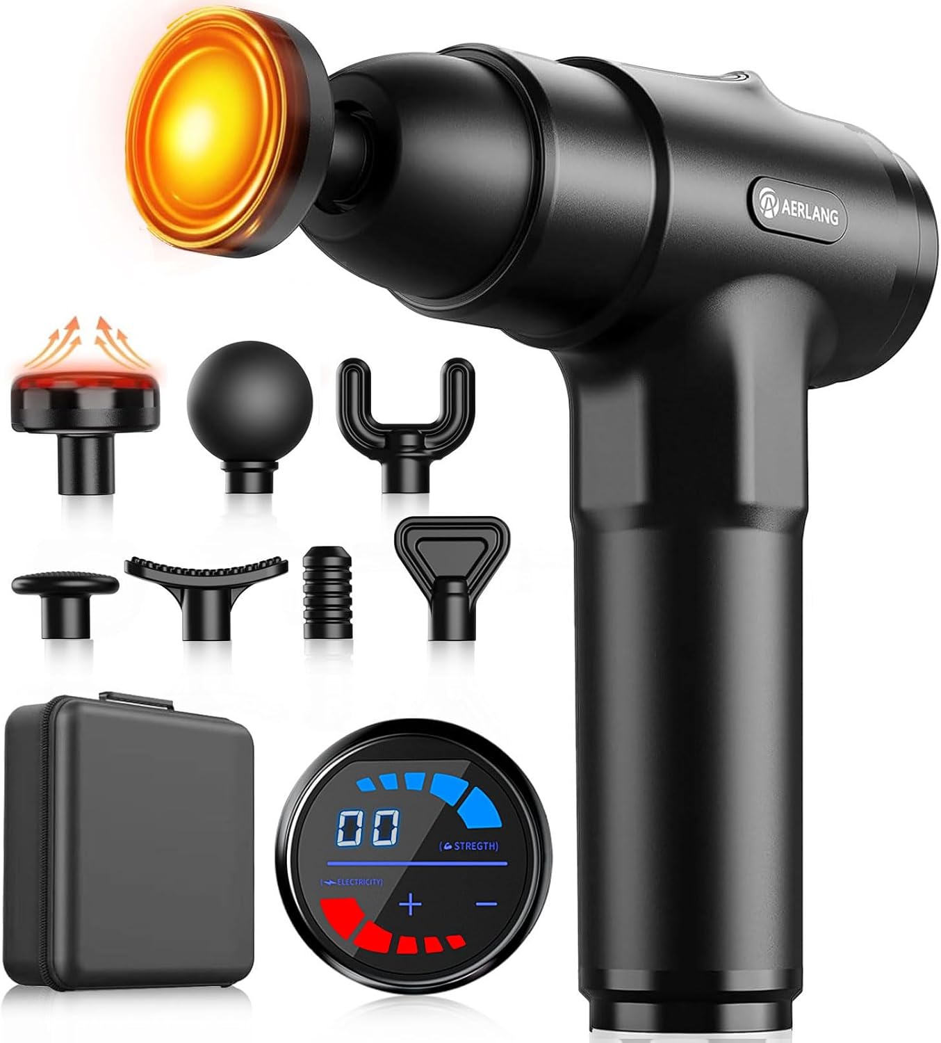 AERLANG Massage Gun with Heat Deep Tissue Back Massager Neck Massager for