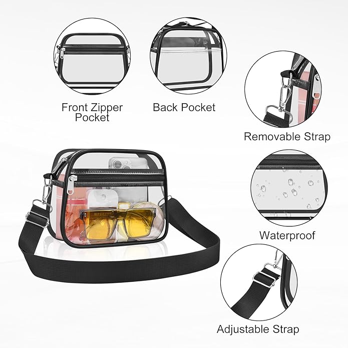 Clear Bag for Stadium Events Clear Sports Fan Handbags Purses with Adjustbale