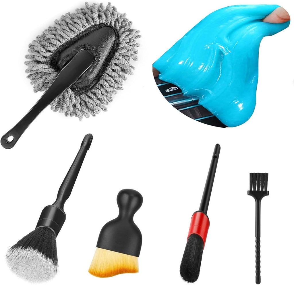 Fitosy Car Interior Duster Detail Brush Cleaning Gel Kit, Soft Dash Vent