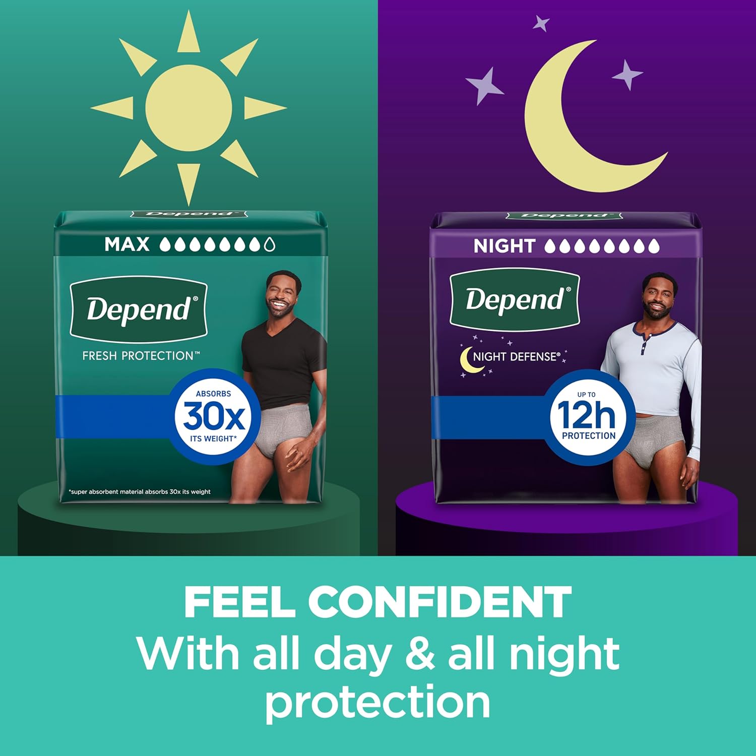 Depend Fresh Protection Adult Diapers, Incontinence Underwear for Men