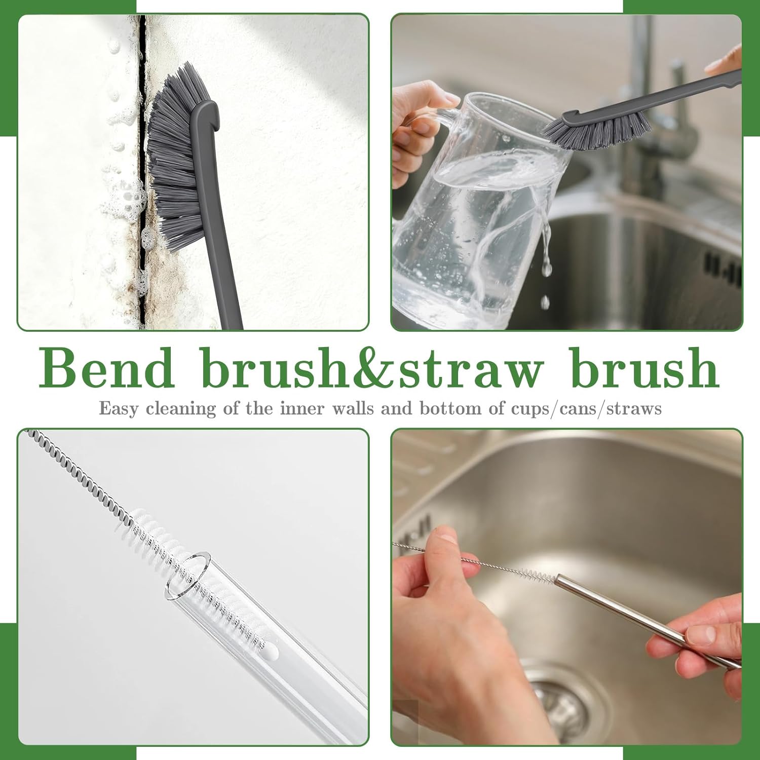 15pcs Crevice Cleaning Brush, Hard Bristle Scrub Brushes Tools
