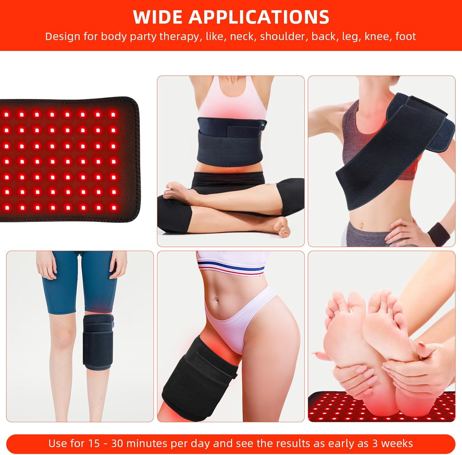 Red Light Therapy Infrared Light Therapy Pad for Body Pain NIR Deep Therapy