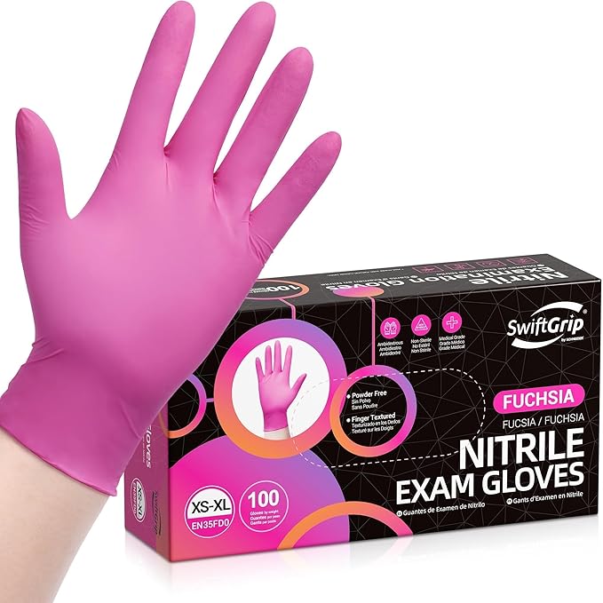 SwiftGrip Powder-Free Nitrile Gloves, 3-mil, Disposable Nitrile Gloves
