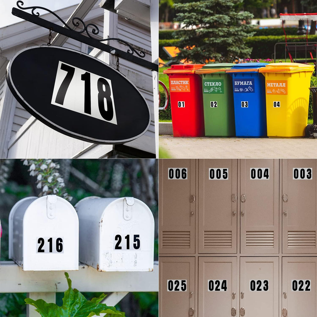 60 Numbers, Reflective Adhesive Mailbox Number Pack, 3", Waterproof Number