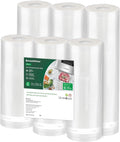 Bonsenkitchen Vacuum Sealer Rolls Bags, 6 Pack 3 Rolls 11" x 20' + 3 Rolls 8"