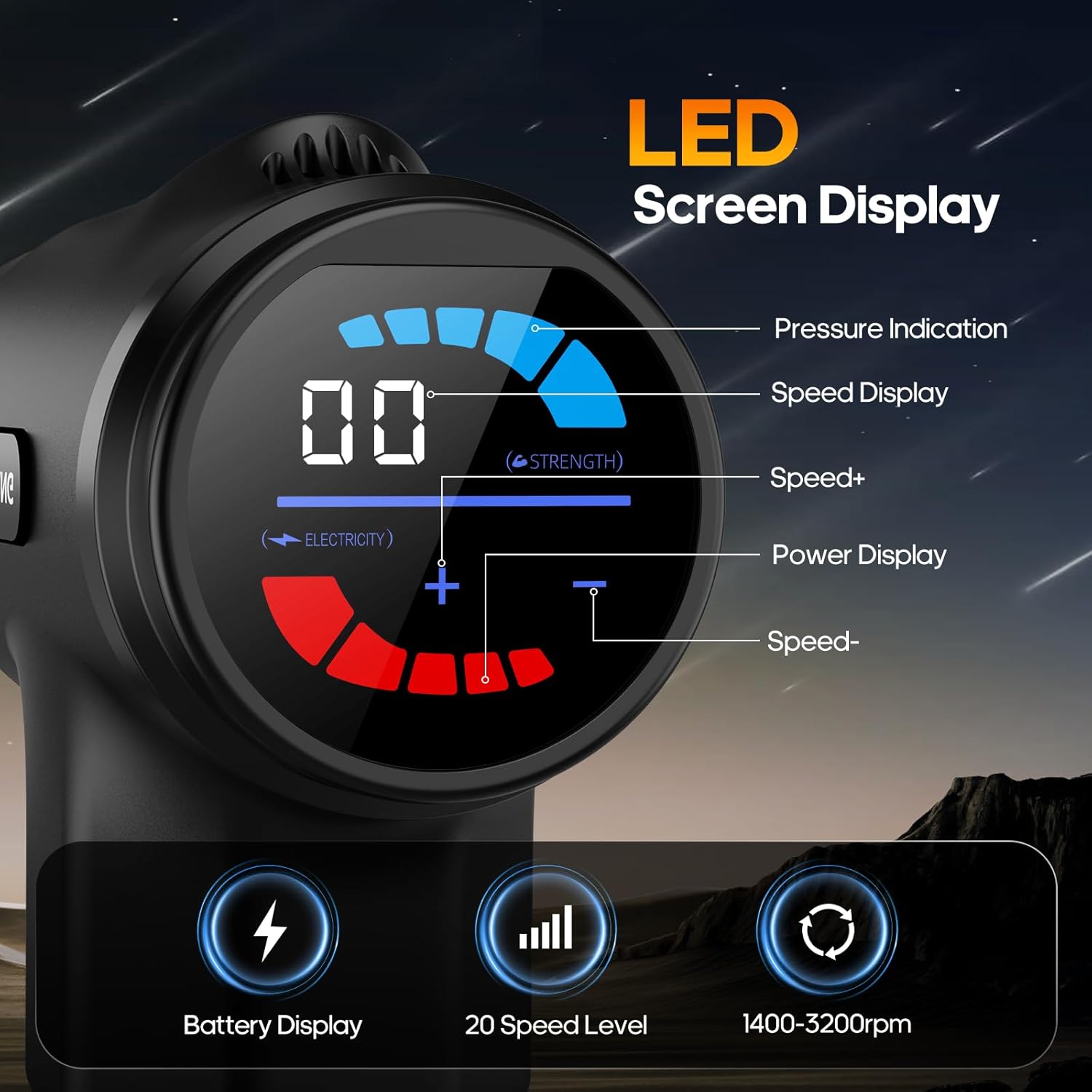 AERLANG Massage Gun with Heat Deep Tissue Back Massager Neck Massager for
