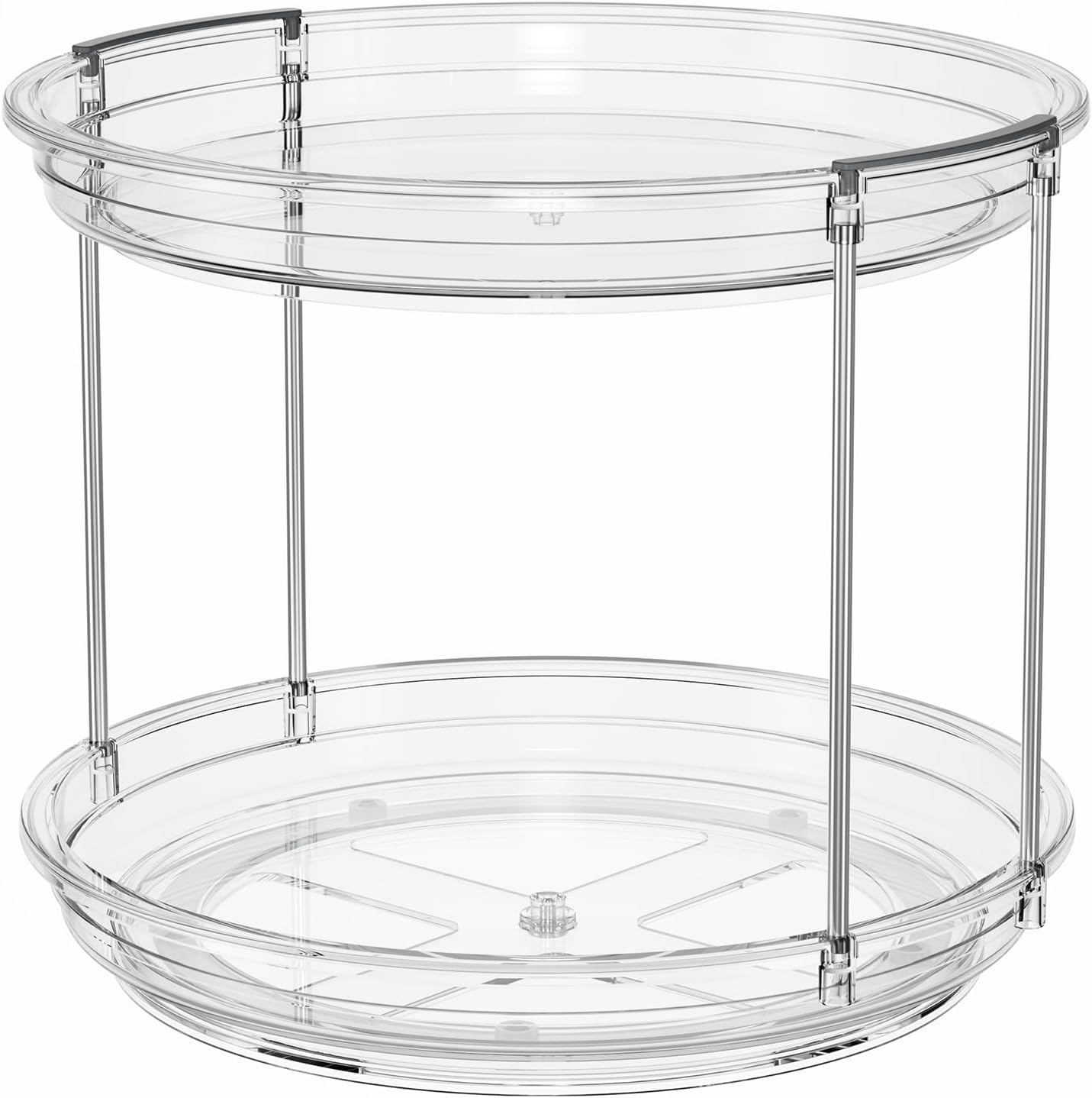 LAMU 2 Tier Lazy Susan Turntable Organizer 9.25'' Rotating Spice Rack