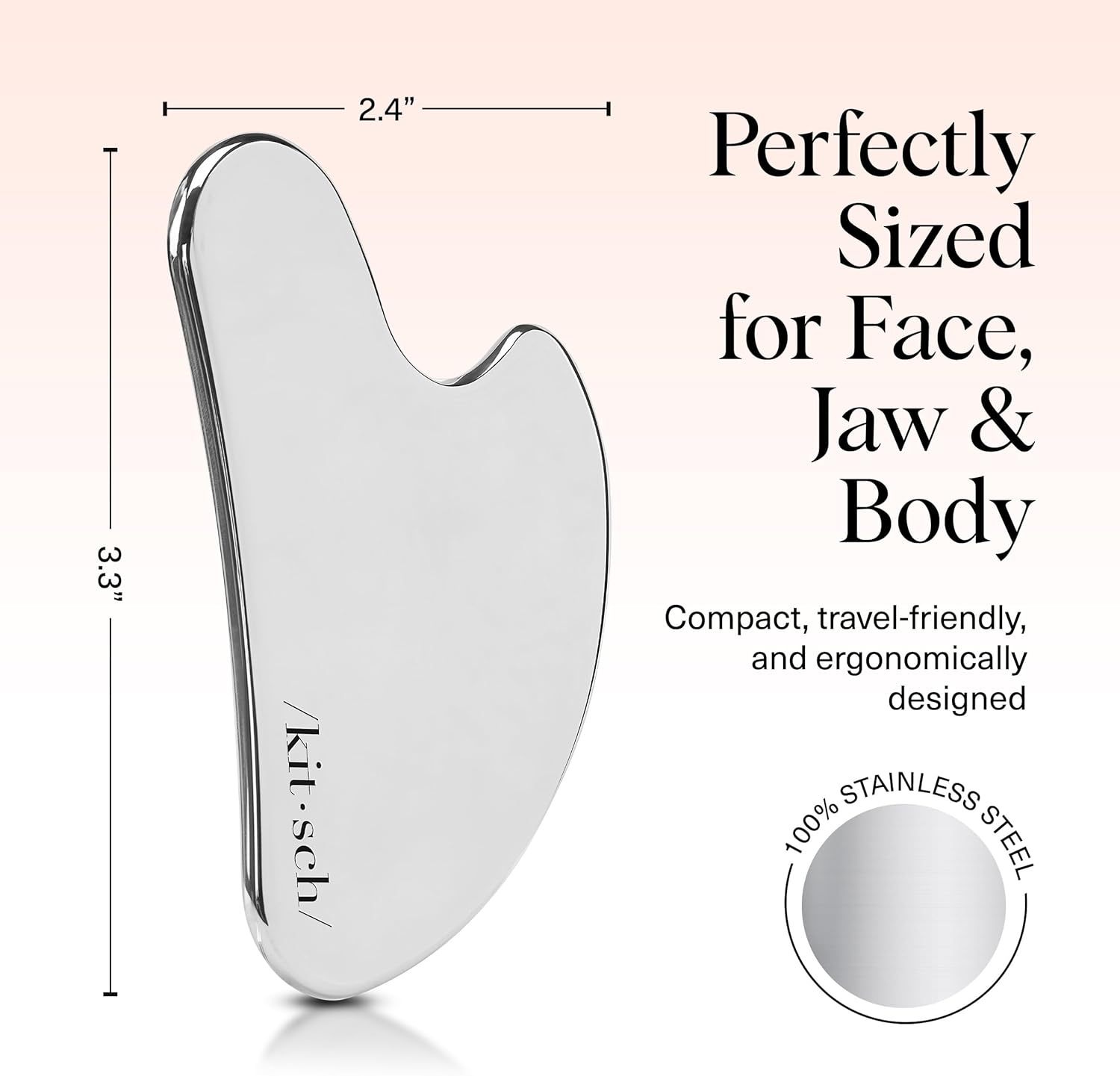 Kitsch Stainless Steel Gua Sha Facial Tools - Guasha Tool for Face, Face