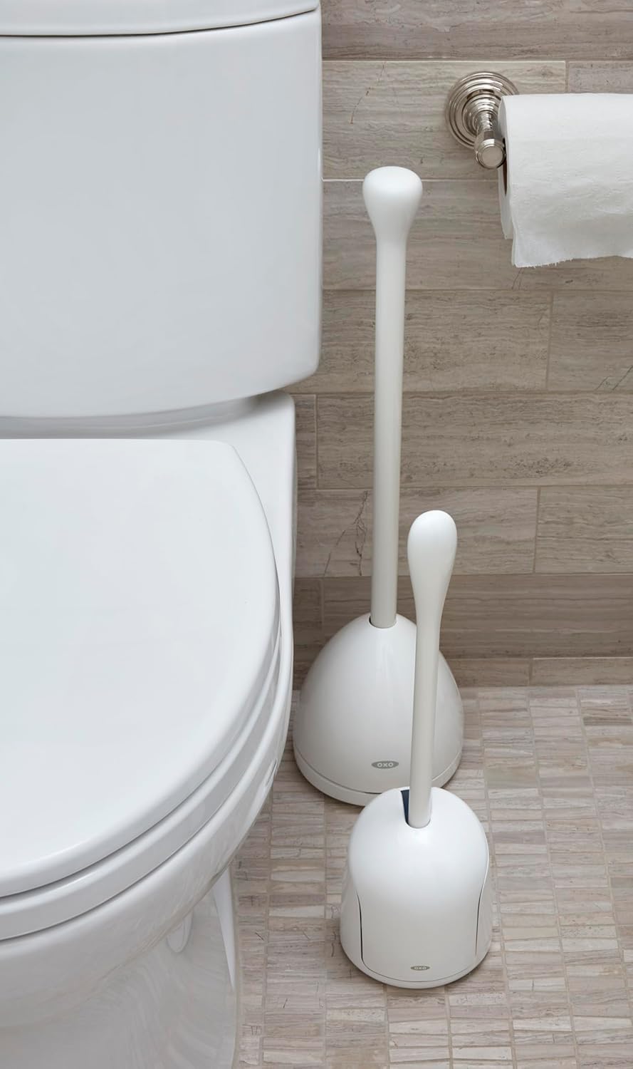 OXO Good Grips Compact Toilet Brush & Canister, Toilet Bowl Brush and Holder