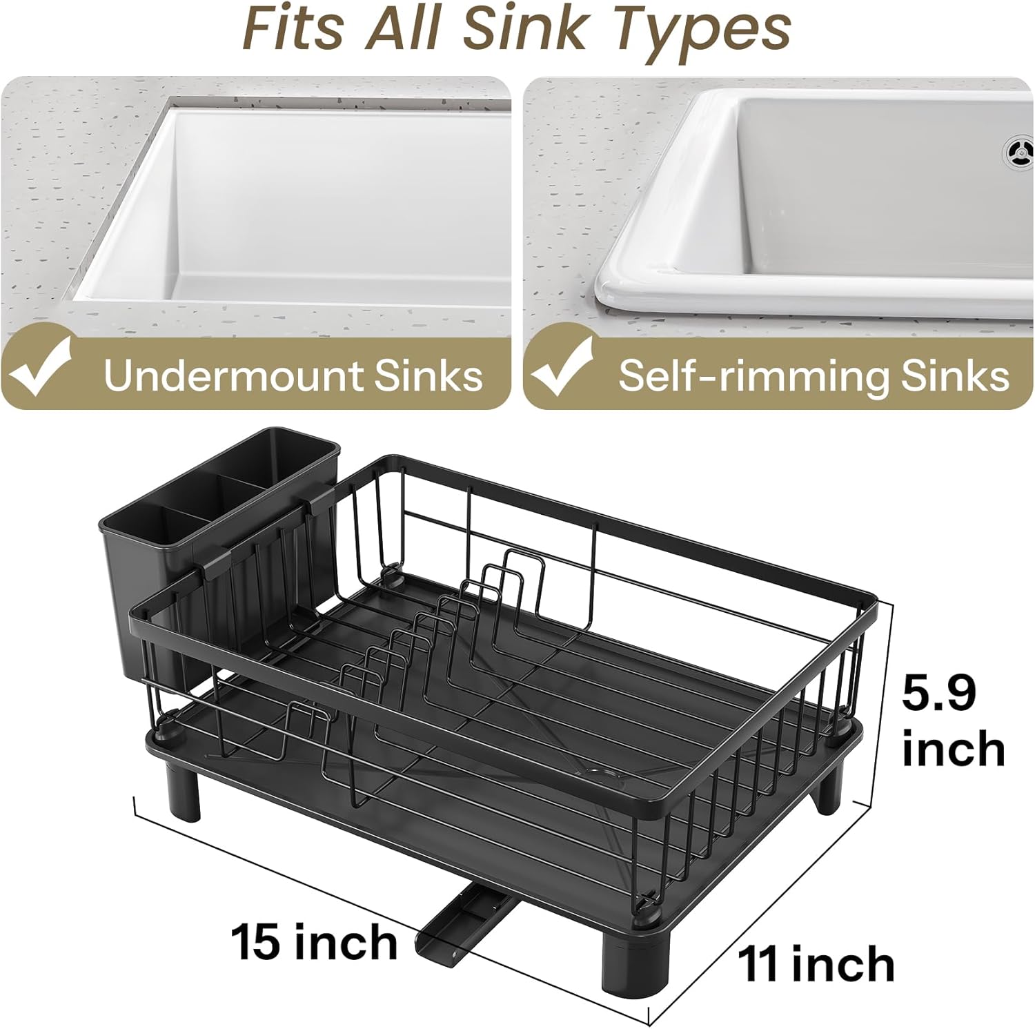 SNTD Dish Drying Rack - Space-Saving Dish Rack for Kitchen Counter, Stainless