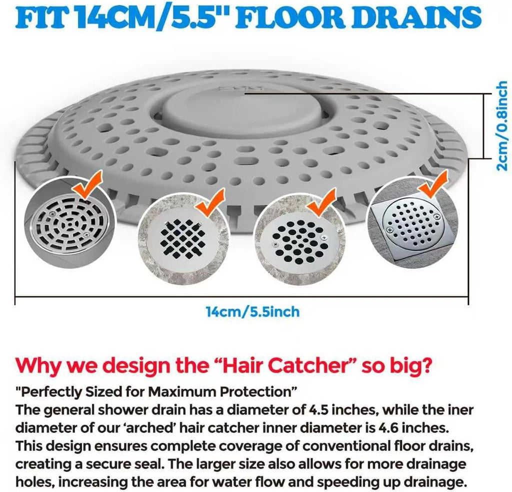 zaa Shower Drain Hair Catcher, 2 Pack Premium Silicone Drain Protector &