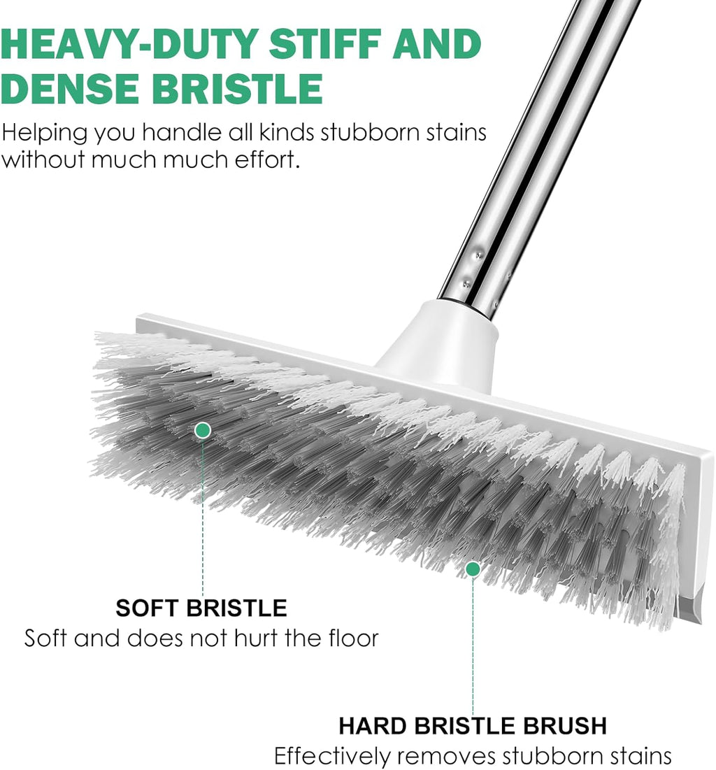 SetSail Floor Scrub Brush with 51-Inch Long Adjustable Handle 2 in 1 Scrape