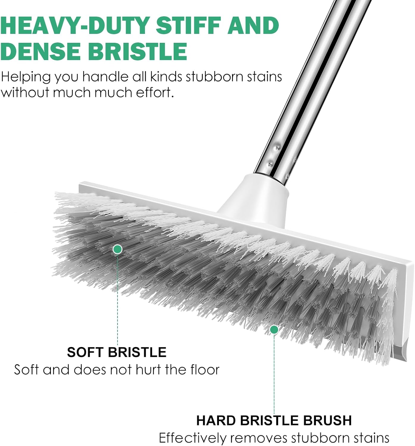 SetSail Floor Scrub Brush with 51-Inch Long Adjustable Handle 2 in 1 Scrape