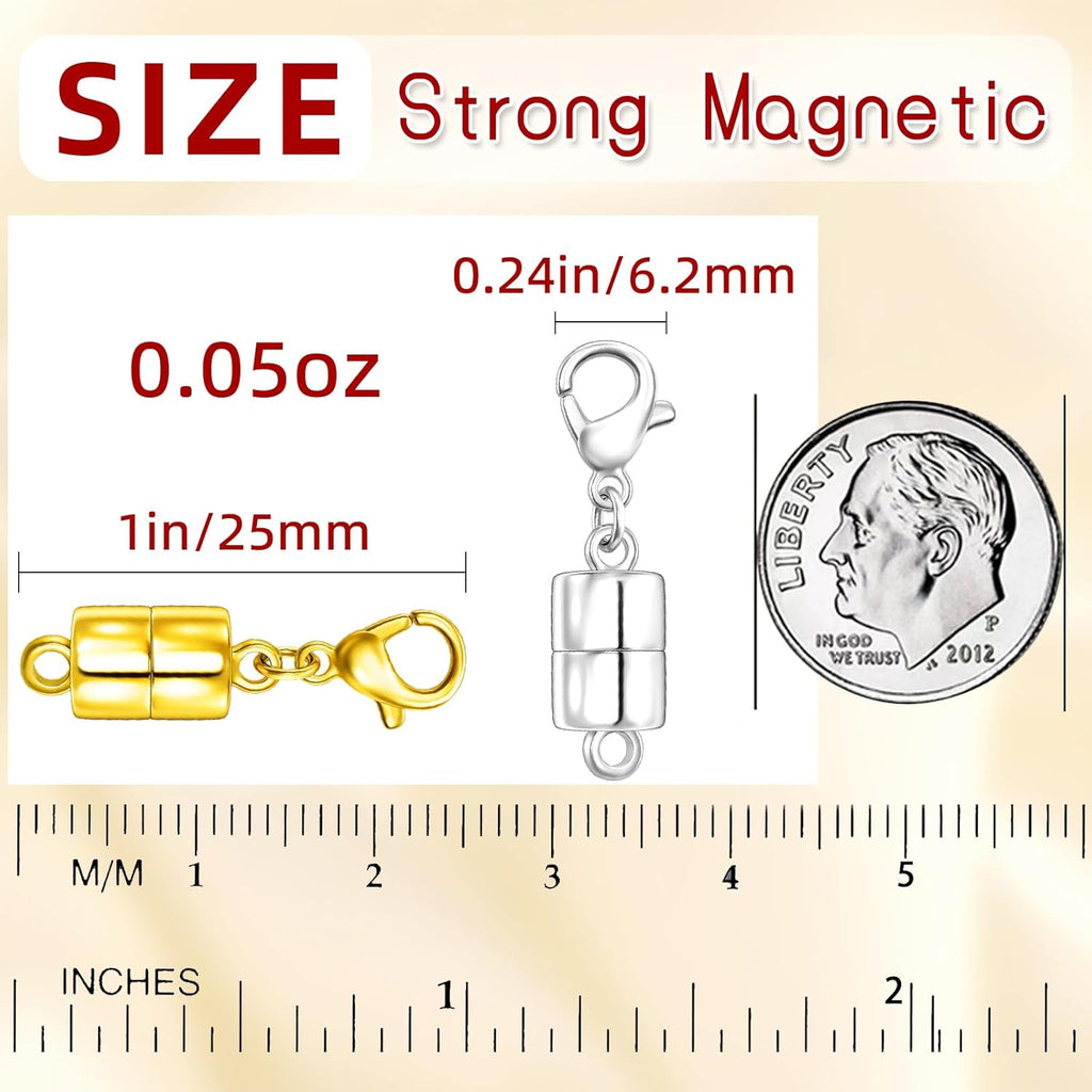 MKCYD Magnetic Necklace Clasp with Lobster Clasp,14K Gold and Silver Magnetic