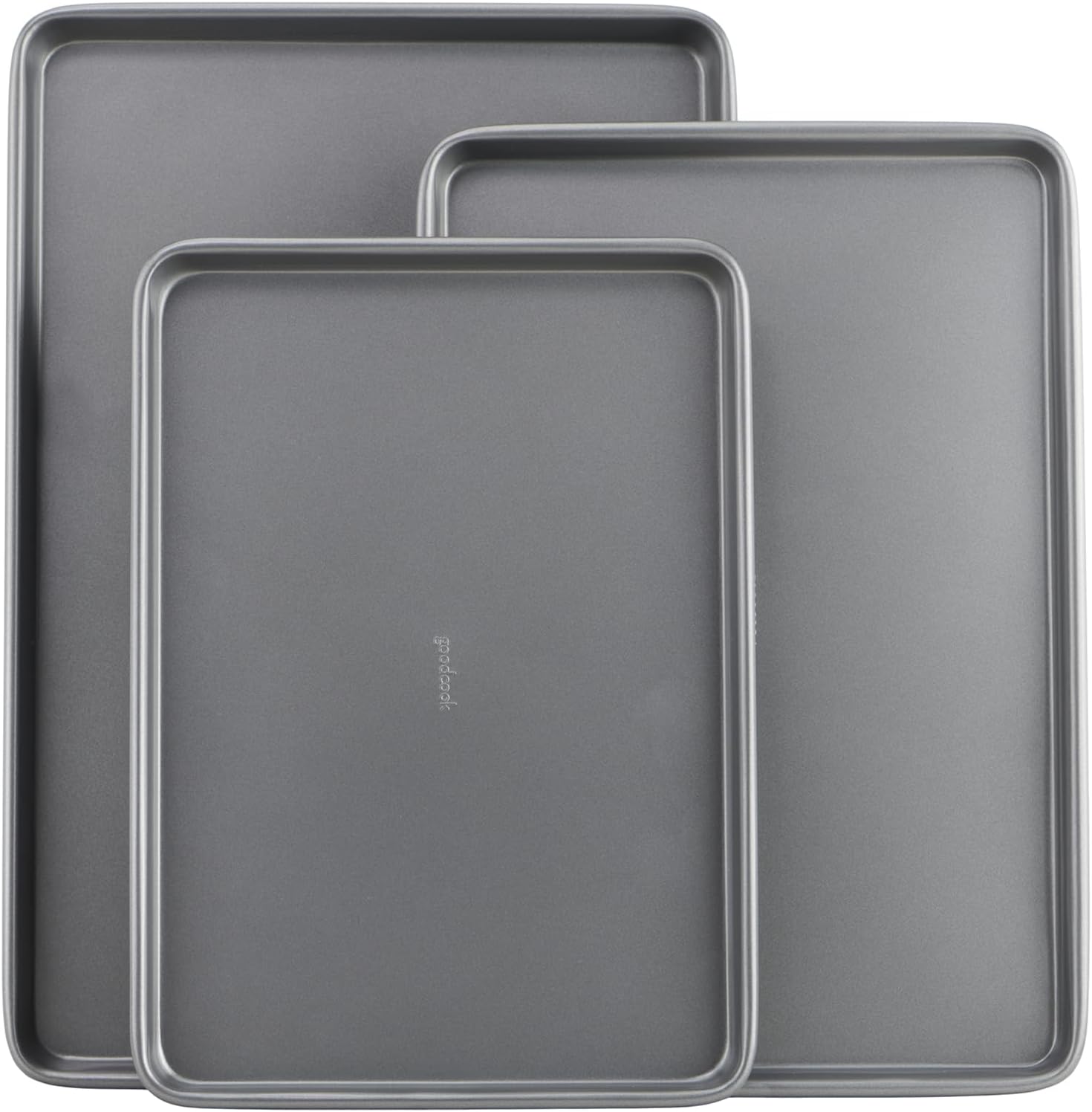GoodCook Everyday Nonstick Baking Sheet Set, 3 Pack Includes One Small