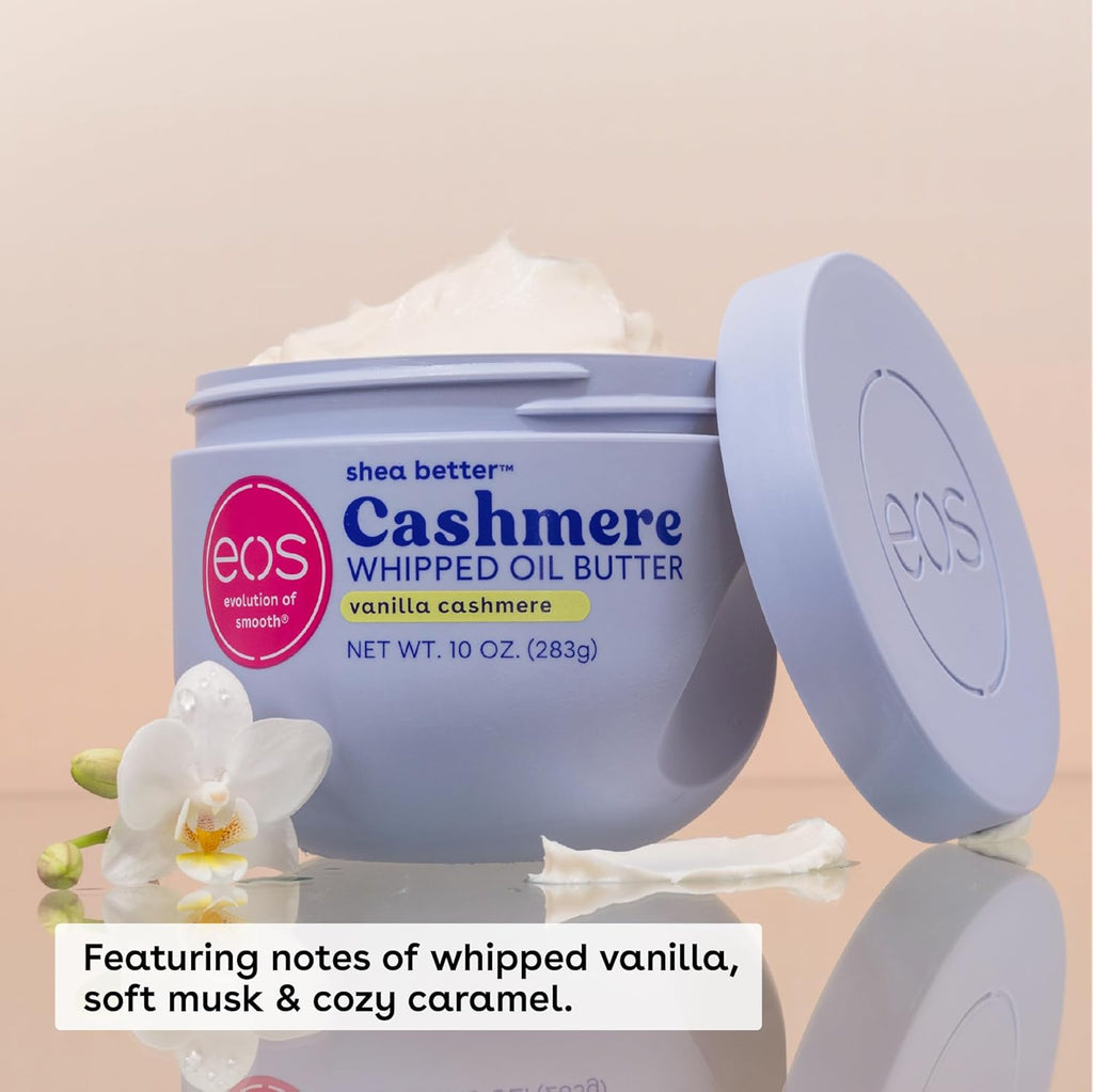 eos Cashmere Whipped Oil Body Butter, Vanilla Cashmere, 72 Hour Weightless