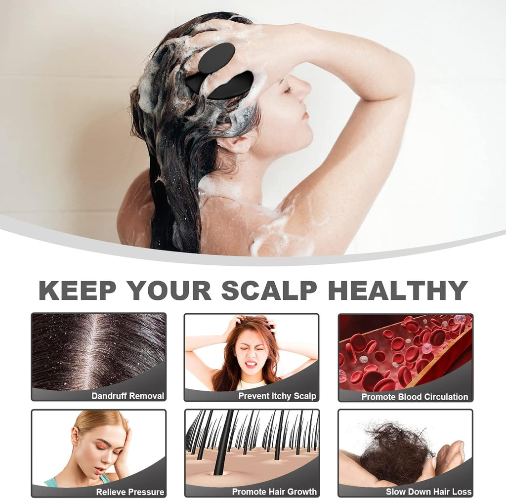 Meartchy Silicone Scalp Massager Shampoo Brush, Scalp Brush for Hair Growth &