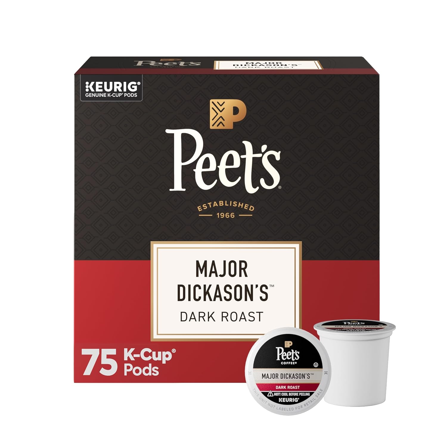 Peet's Coffee, Dark Roast Keurig K-Cup Pods, 100% Arabica Coffee - Major