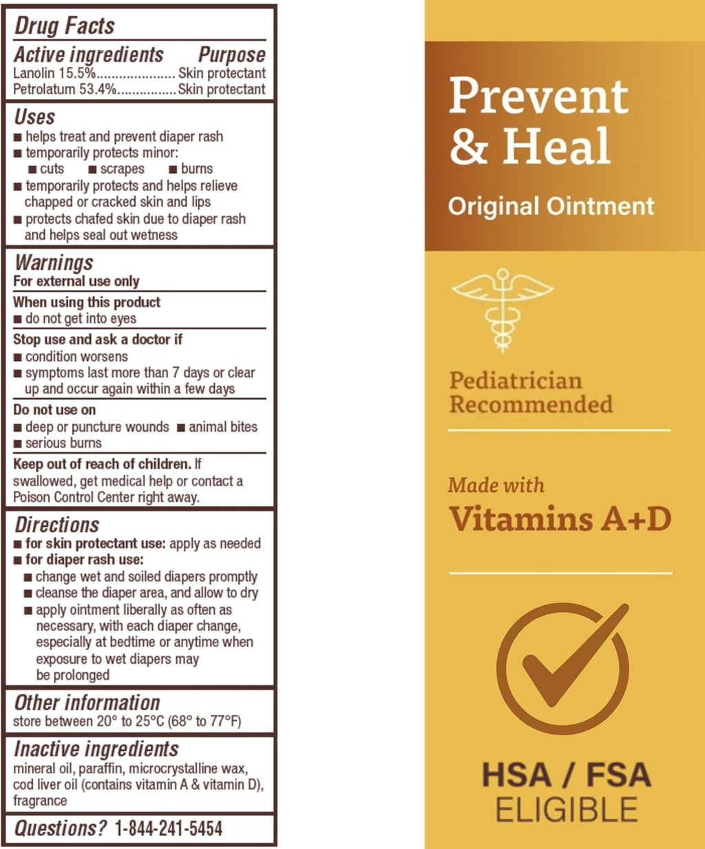 A+D Original Diaper Rash Ointment Prevents & Treats Diaper Rash, Moisturizing