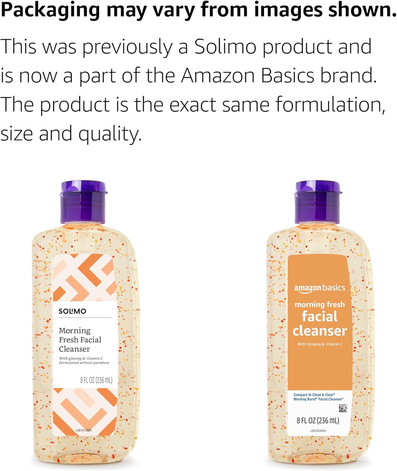 Amazon Basics Morning Fresh Facial Cleanser with Ginseng and Vitamin C, 8 fl