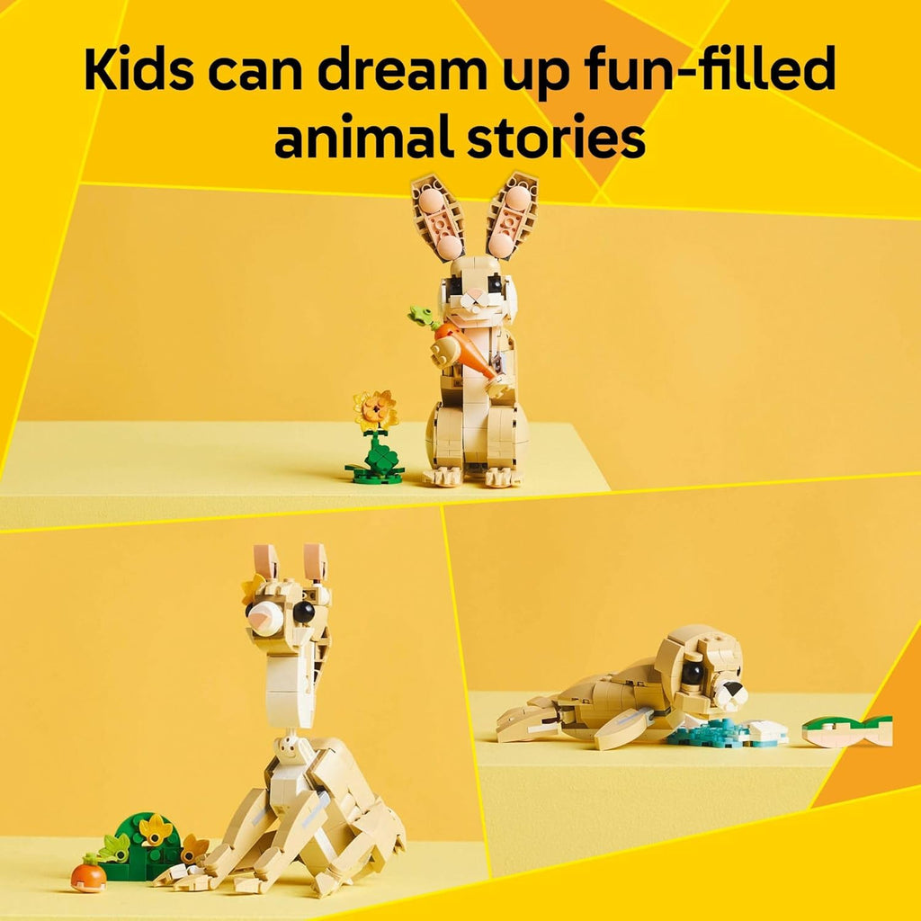 LEGO Creator 3 in 1 Cute Bunny Toy - Building Toy Set with 3 Build Options