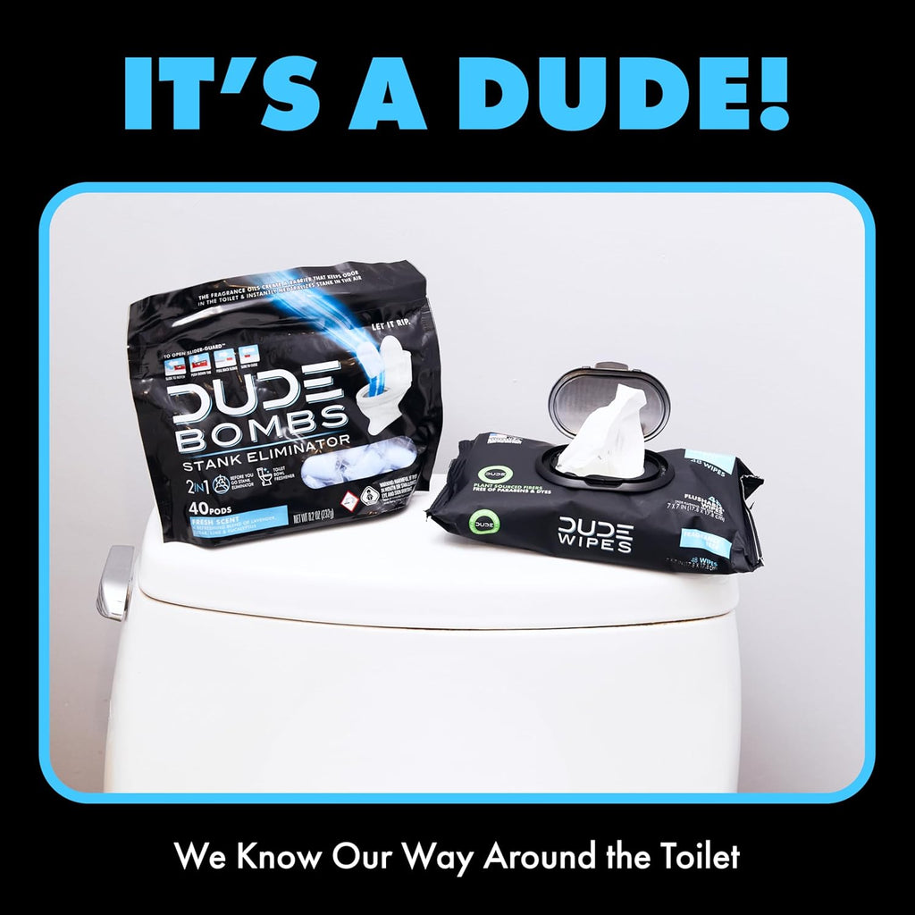 DUDE Wipes DUDE Bombs Toilet Stank Eliminator - 2-in-1 Air Freshener and