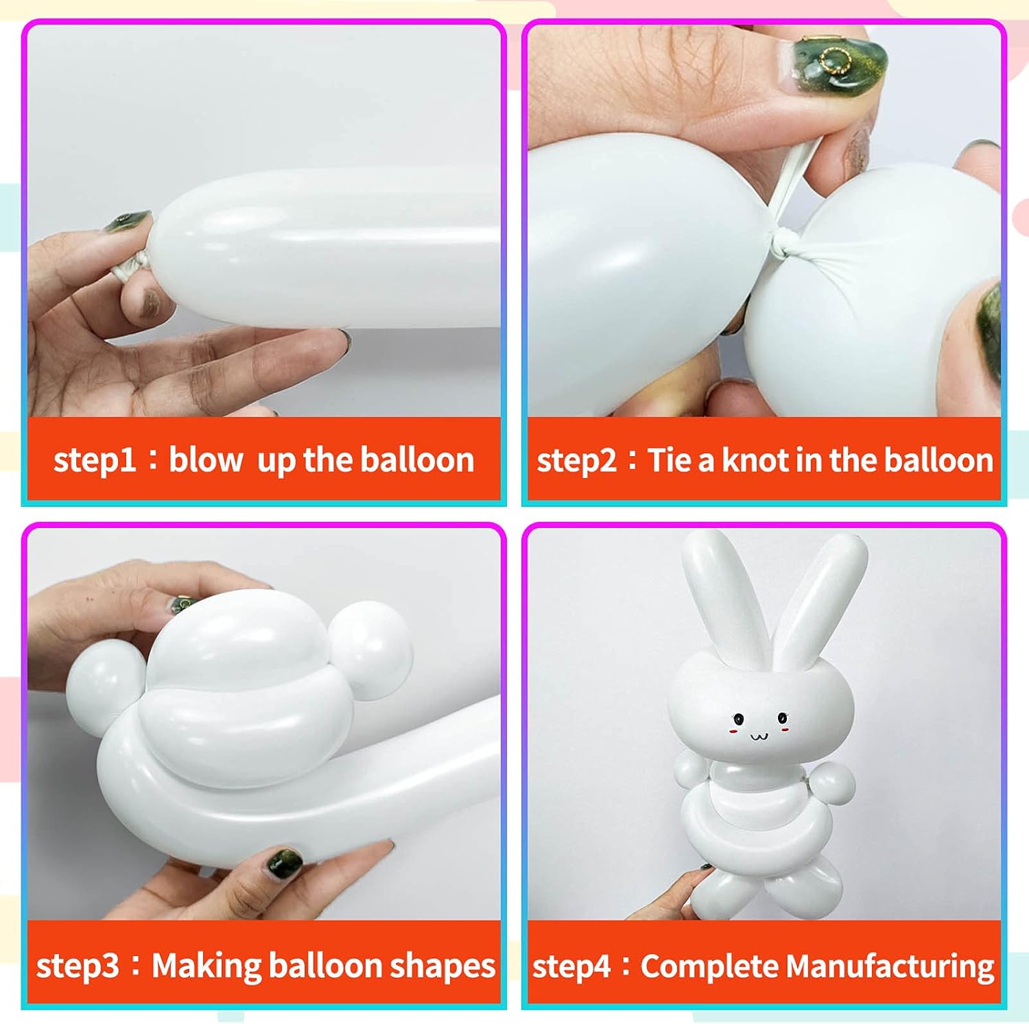 100Pcs clear 260 Balloons Clear Long Skinny Latex Balloon for Animal Ballons