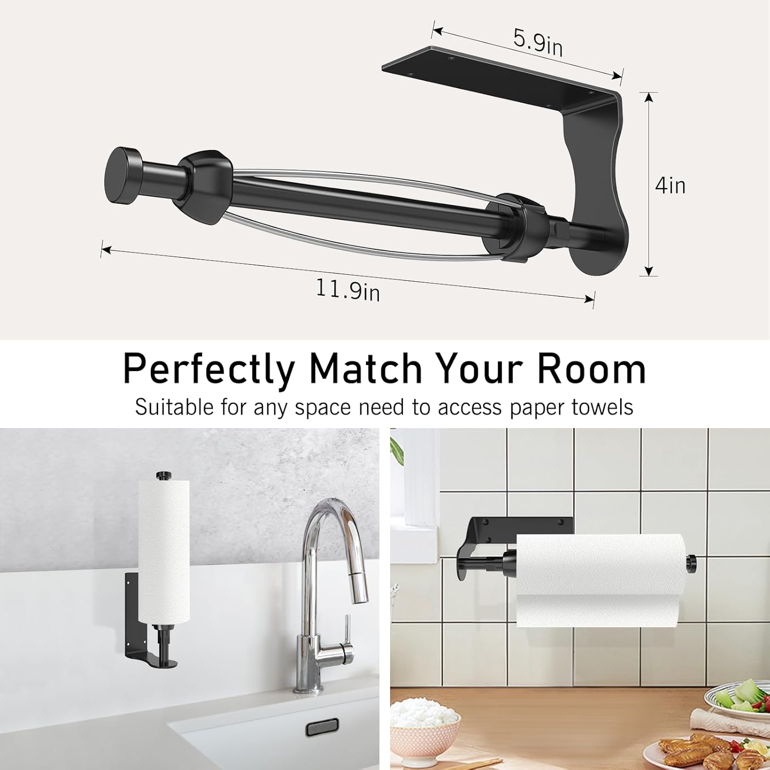 SetSail Paper Towel Holder, Single Hand Operable Paper Towel Holder Under