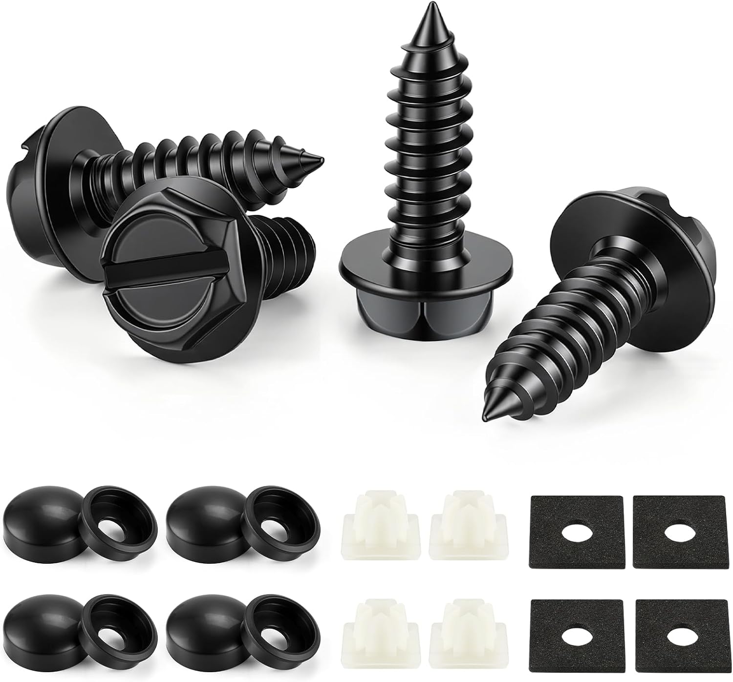 LivTee Rustproof License Plate Screws for Securing License Plates Frames and