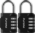Puroma 2 Pack Combination Lock for Locker 4 Digit Outdoor Waterproof Padlock