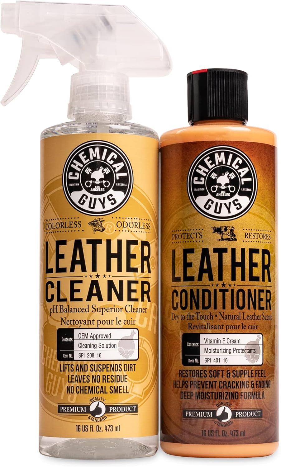 Chemical Guys Leather Cleaner and Conditioner Kit - Car Cleaner and