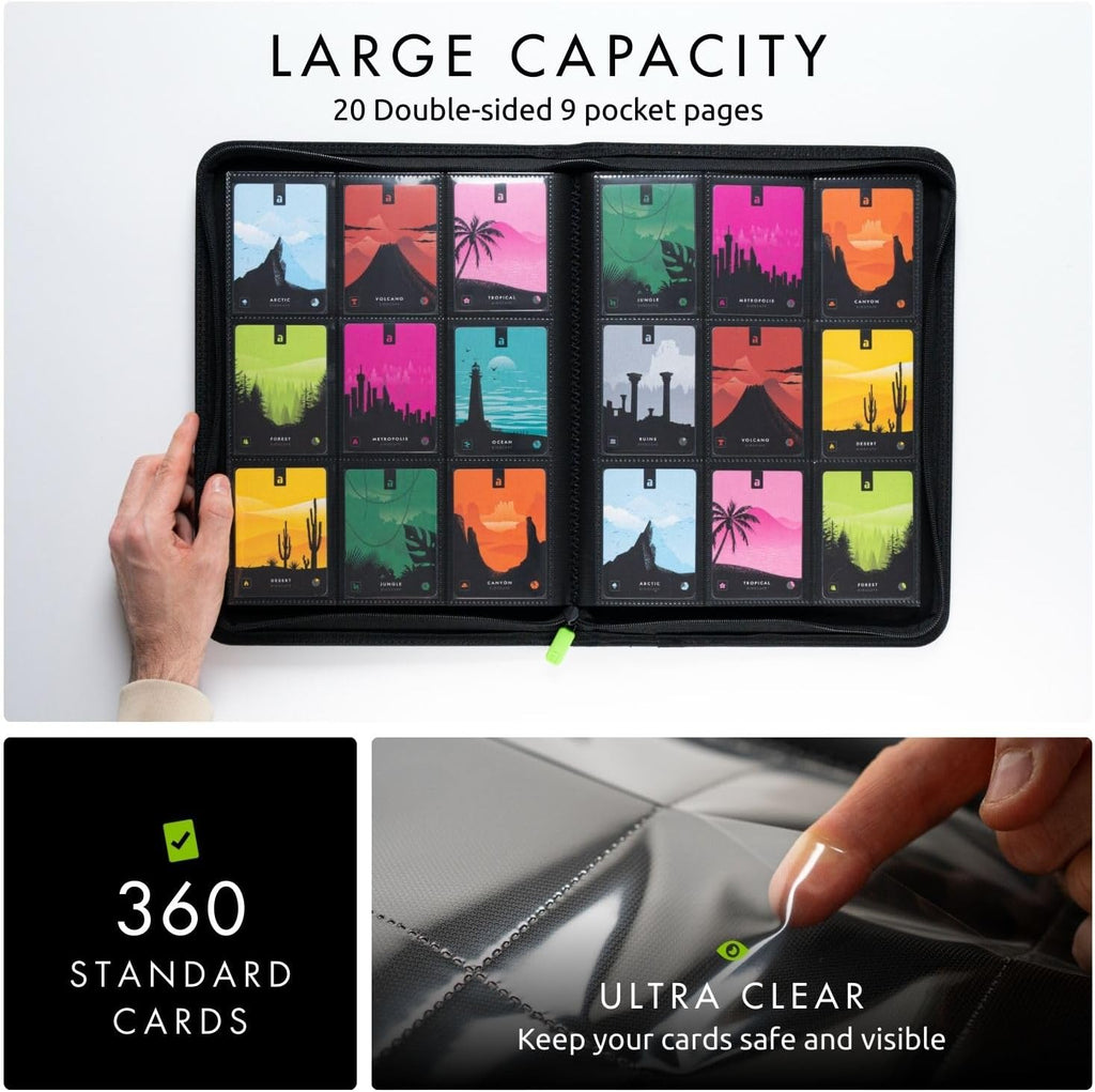 Vault X 9 Pocket Trading Card Zip Binder, 360 Cards, Premium Exo-Tec Album