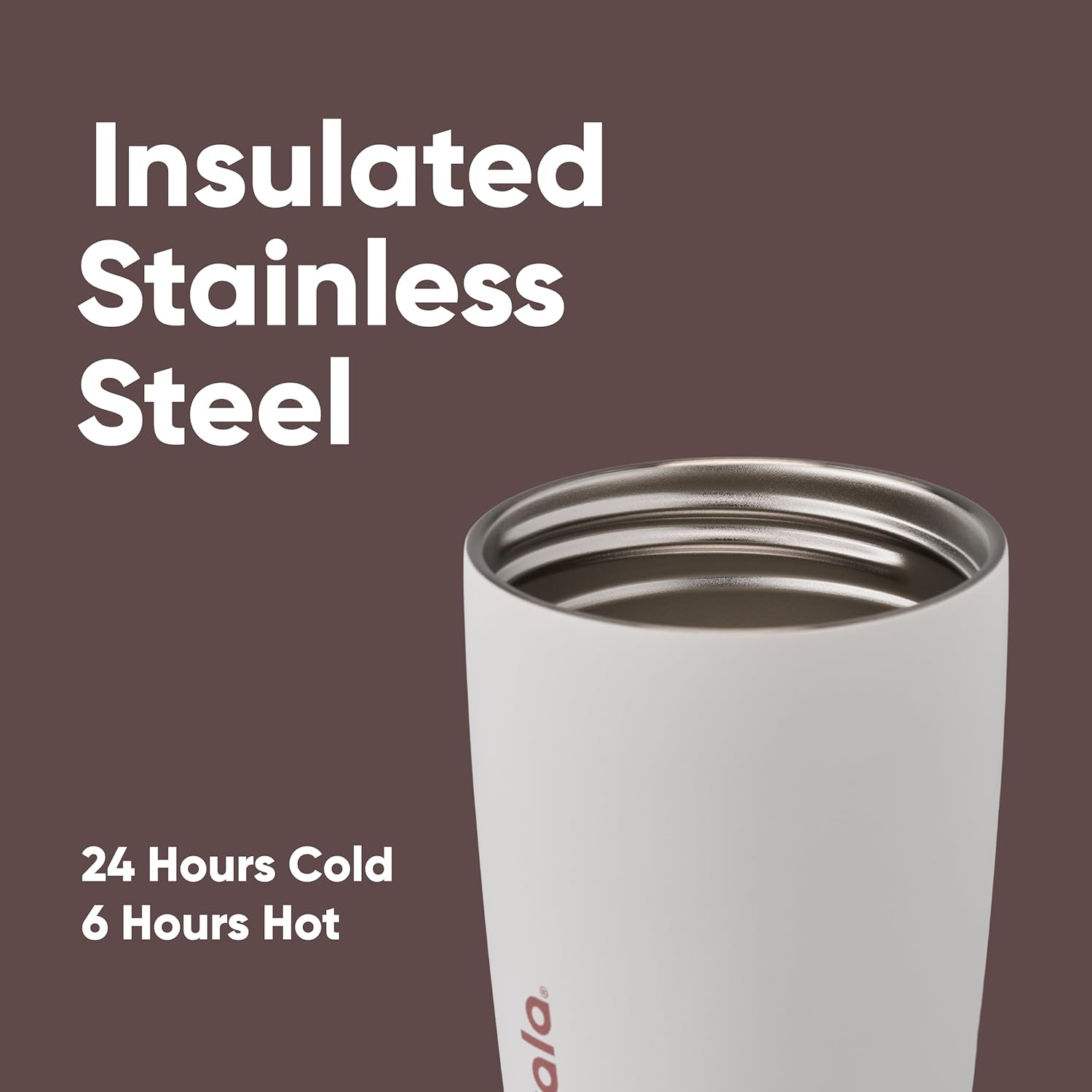 Owala SmoothSip Slider Insulated Stainless Steel Coffee Tumbler, Reusable