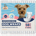 Dog Diapers Male, X-Small 50 Ct, Super Absorbent Male Dog Wraps with Wetness