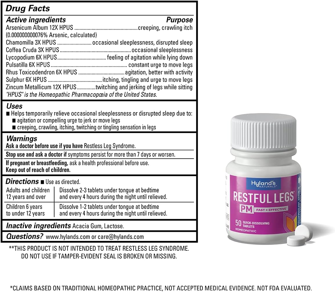 Hyland's Restful Legs PM, Nighttime Formula, Calms Agitated Legs so You Can