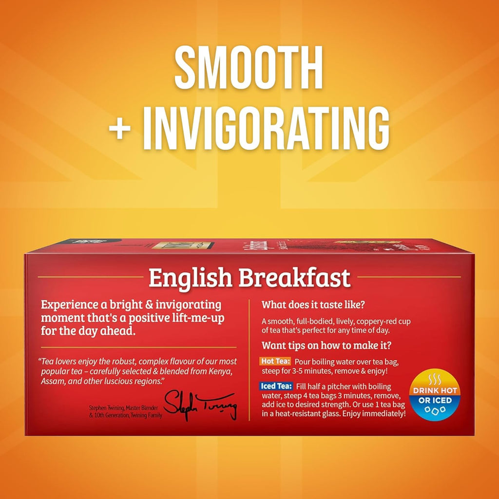 Twinings English Breakfast Black Tea Individually Wrapped Bags, 100 Count
