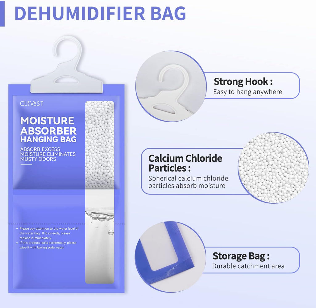 CLEVAST Moisture Absorbers Packets 10 Pack, Dehumidifier Bags for Closet