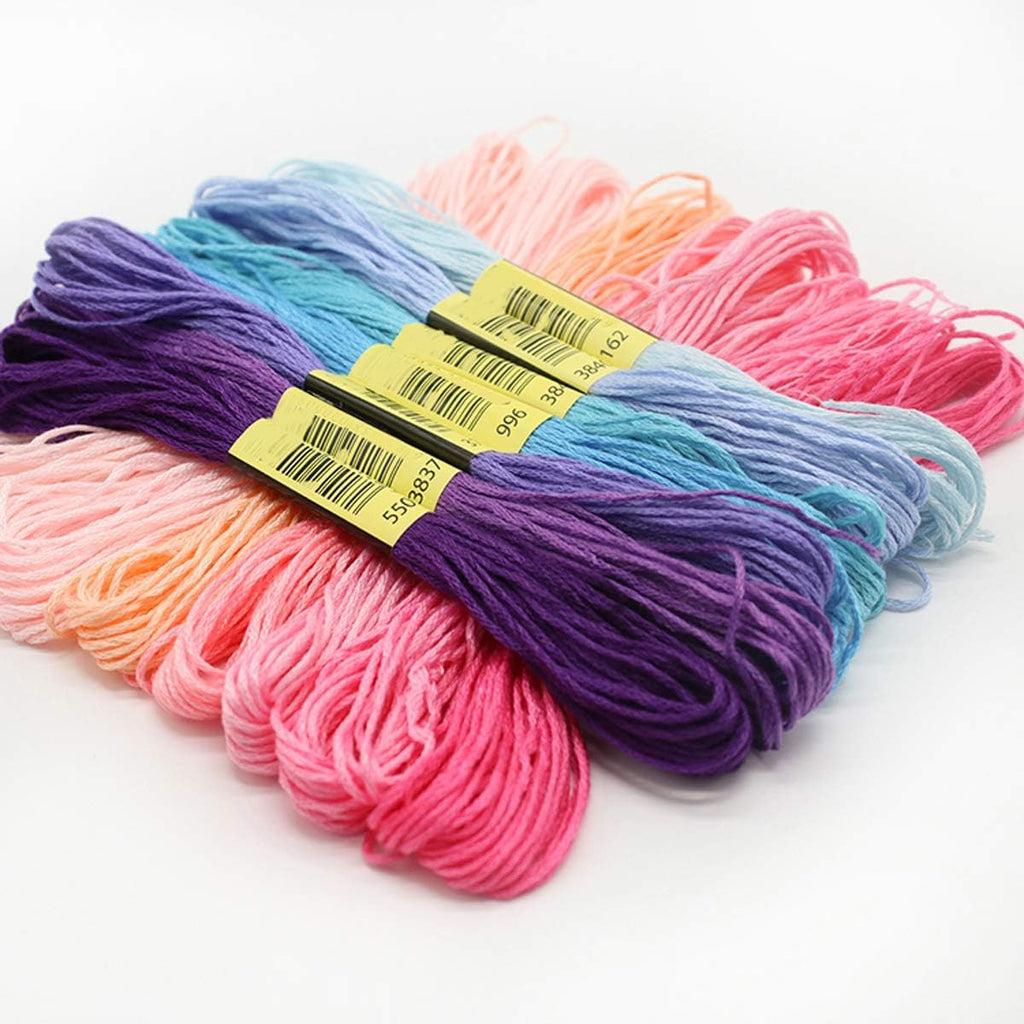 Friendship Bracelet String 50 Skeins Rainbow Color Embroidery Floss Cross
