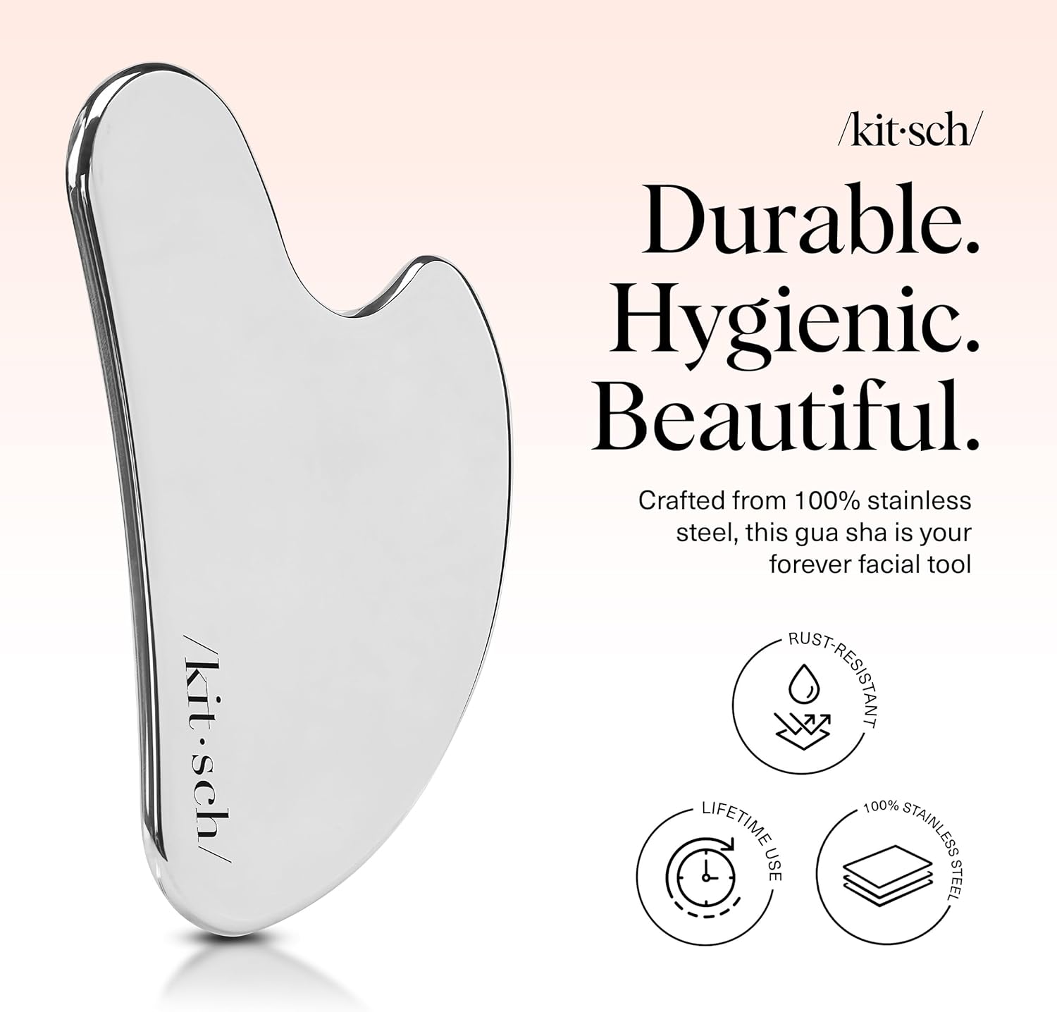 Kitsch Stainless Steel Gua Sha Facial Tools - Guasha Tool for Face, Face