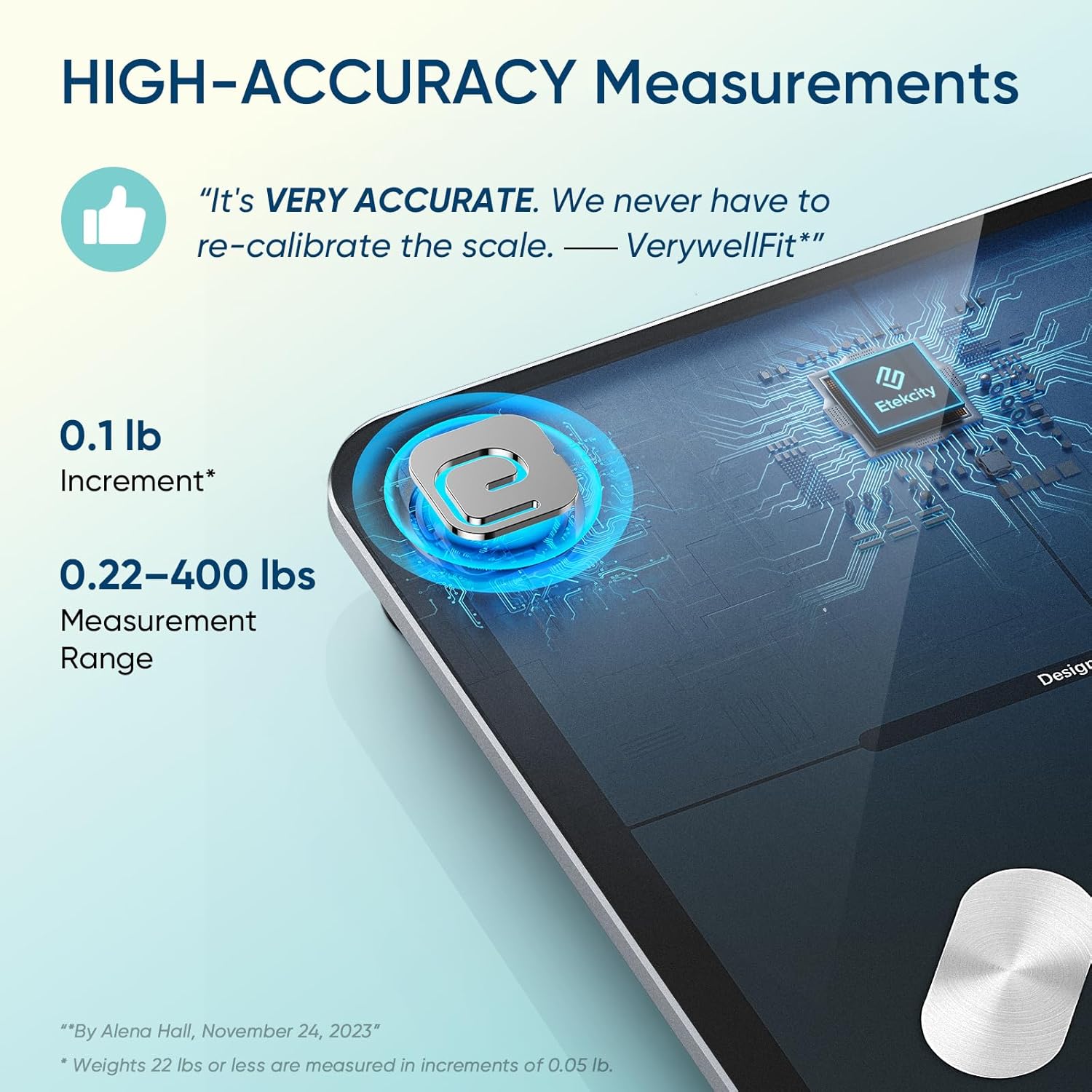 Etekcity Smart Scale for Body Weight, FSA&HSA Eligible, Bathroom Digital