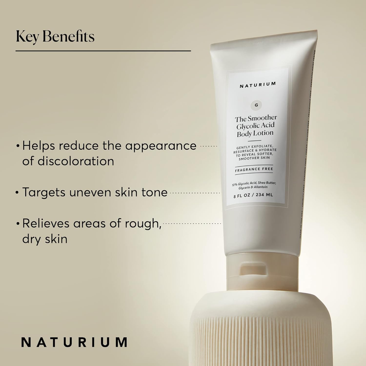 Naturium The Smoother Glycolic Acid Body Lotion, Resurfacing & Exfoliating