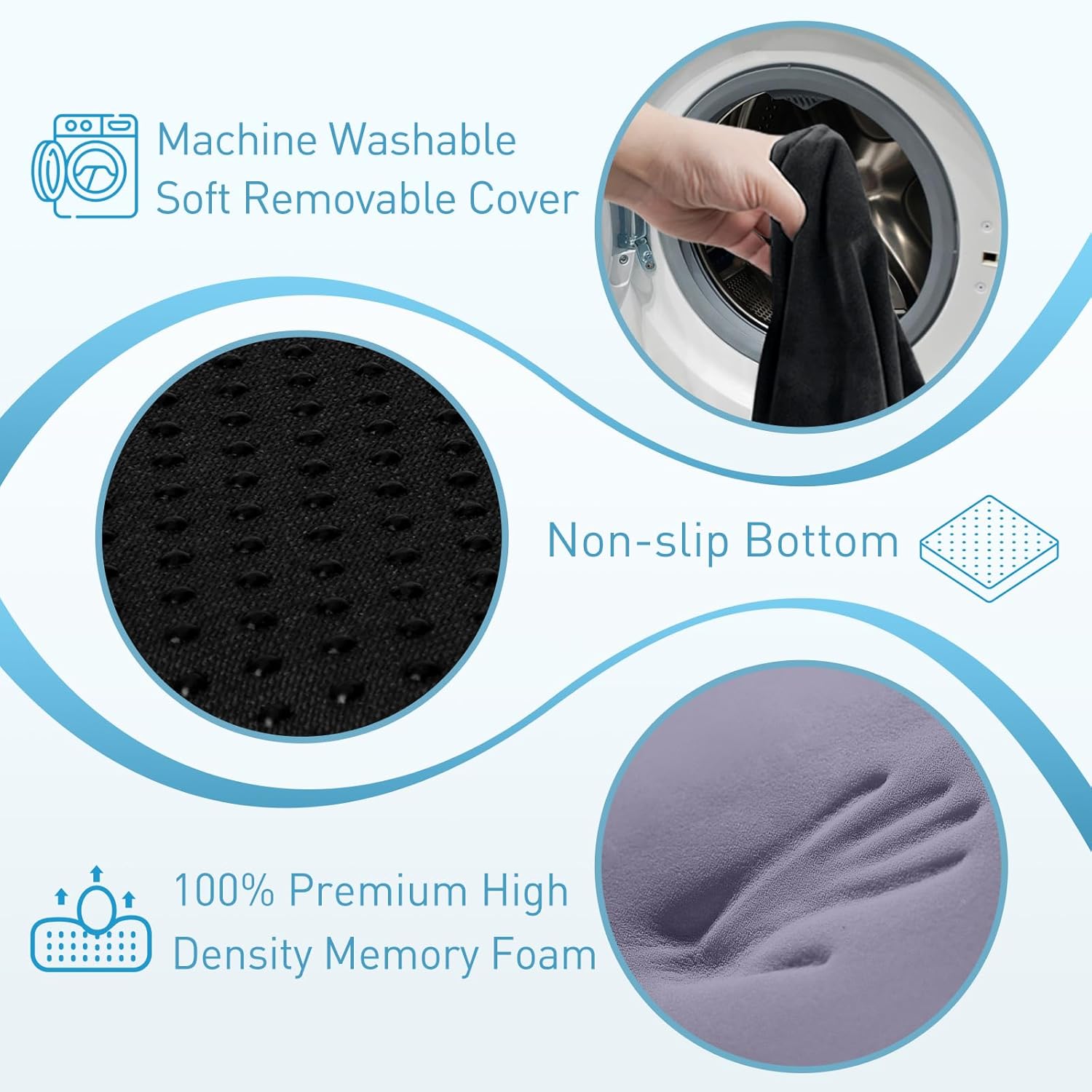 BlissTrends Seat Cushion with Velvet Cover, Thick Memory Foam Cushions for