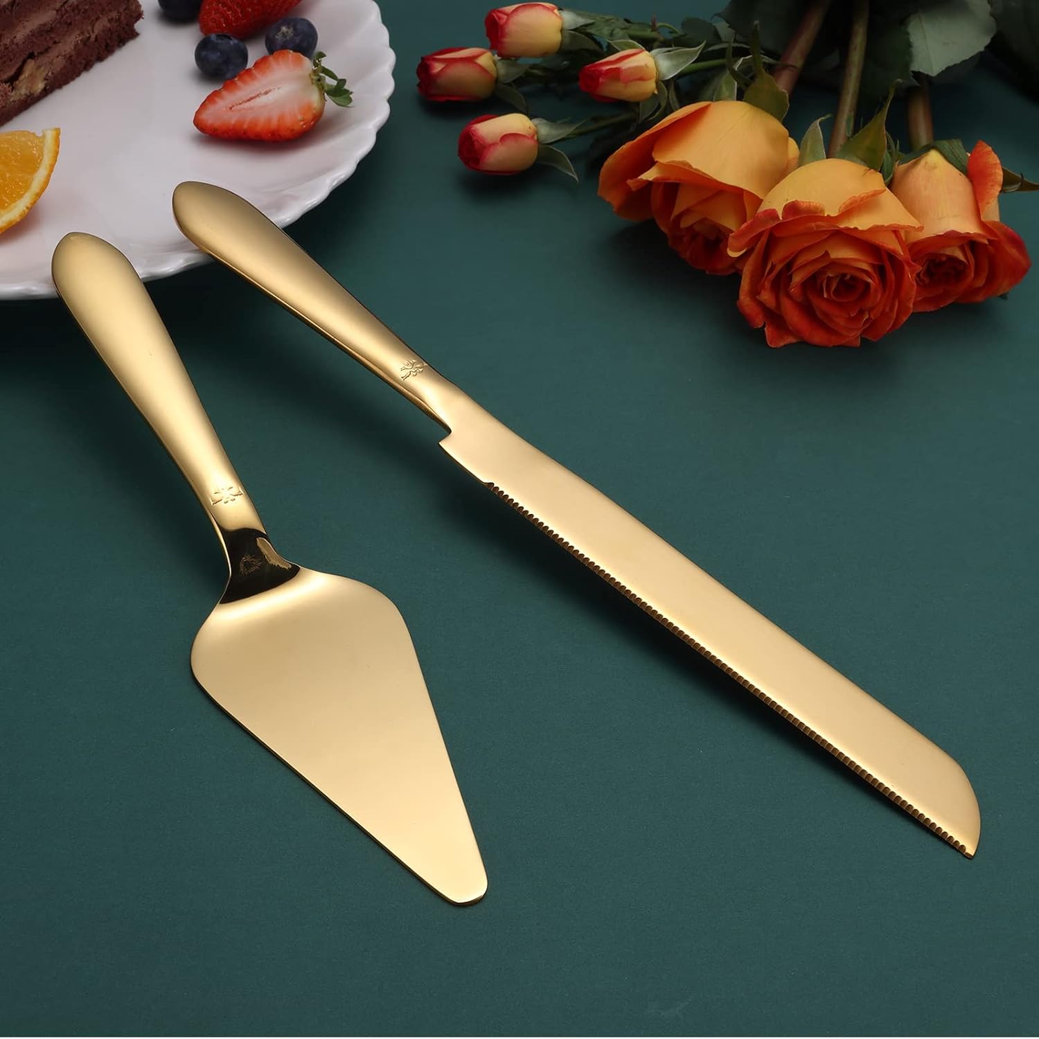 Eisinly Cake Cutting Set for Wedding, Elegant Cake Knife and Server Set with