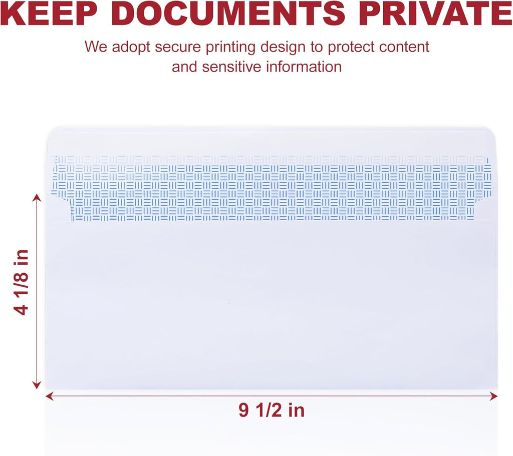 Zzrywuty #10 Letter Size Mailing Envelopes for Business, 60pcs Self Seal